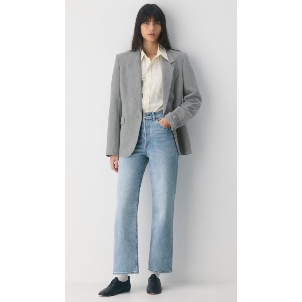 Denim Forum The Arlo Hi-Rise Straight Leg Denim Jeans Blue Women's Size 29x28